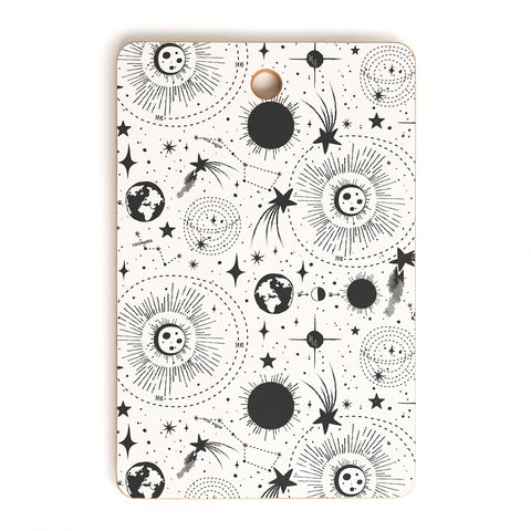 Heather Dutton Solar System White Cutting Board Rectangle