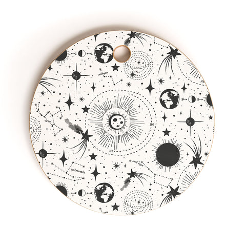 Heather Dutton Solar System White Cutting Board Round