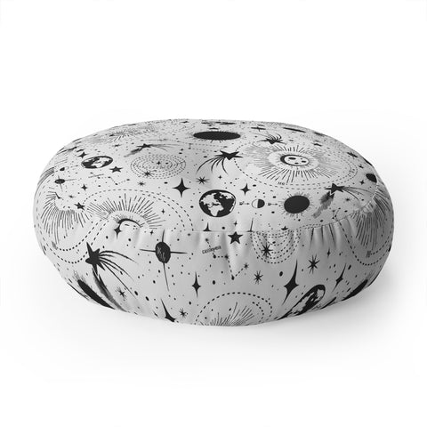 Heather Dutton Solar System White Floor Pillow Round