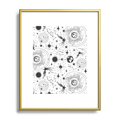 Heather Dutton Solar System White Metal Framed Art Print