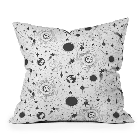 Heather Dutton Solar System White Throw Pillow