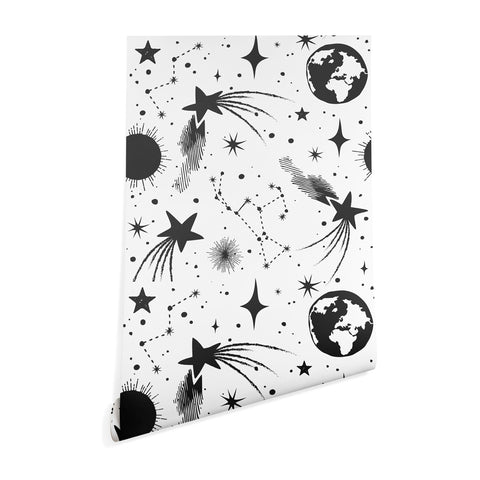 Heather Dutton Solar System White Wallpaper