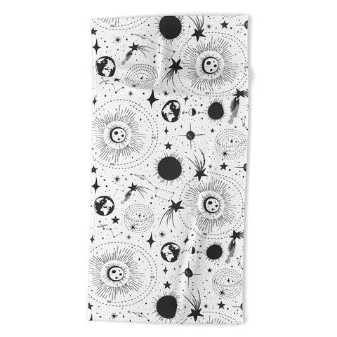 Heather Dutton Solar System White Beach Towel