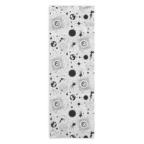 Heather Dutton Solar System White Yoga Towel