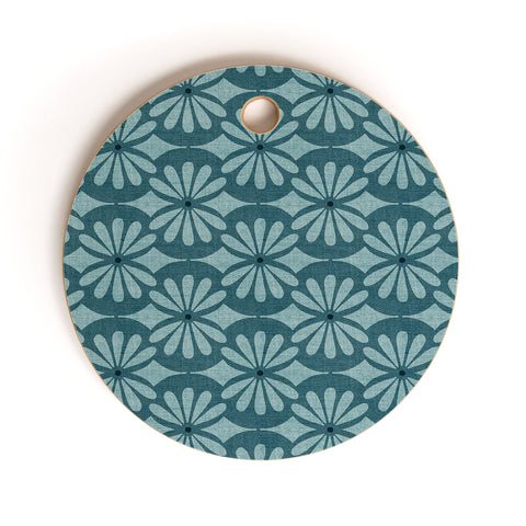 Heather Dutton Solstice Teal Cutting Board Round