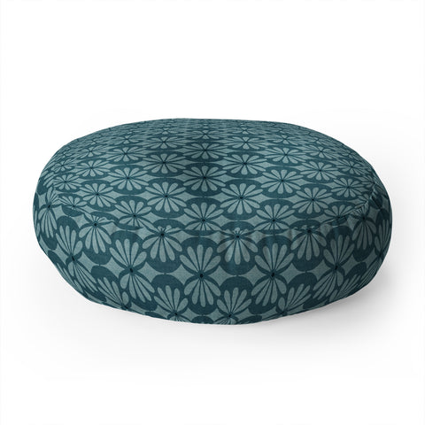 Heather Dutton Solstice Teal Floor Pillow Round