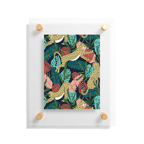 Heather Dutton Spotted Jungle Cheetahs Midnight Floating Acrylic Print