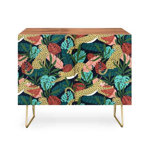 Heather Dutton Spotted Jungle Cheetahs Midnight Credenza