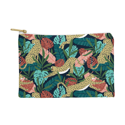 Heather Dutton Spotted Jungle Cheetahs Midnight Pouch