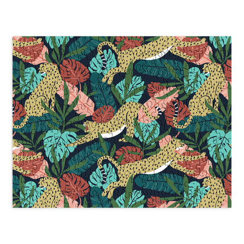 Heather Dutton Spotted Jungle Cheetahs Midnight Puzzle