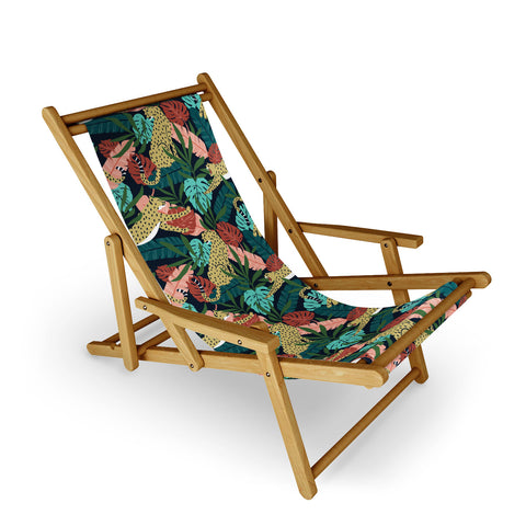 Heather Dutton Spotted Jungle Cheetahs Midnight Sling Chair