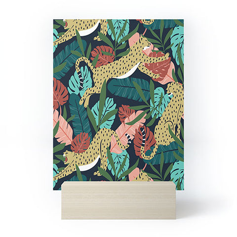 Heather Dutton Spotted Jungle Cheetahs Midnight Mini Art Print