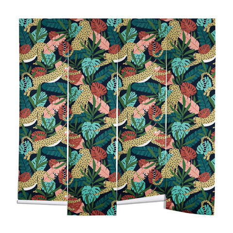 Heather Dutton Spotted Jungle Cheetahs Midnight Wall Mural