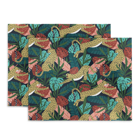 Heather Dutton Spotted Jungle Cheetahs Midnight Placemat