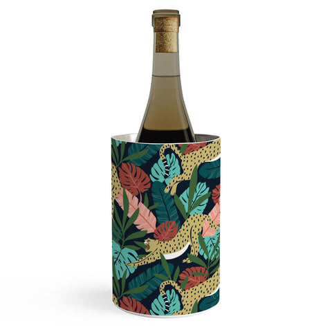 Heather Dutton Spotted Jungle Cheetahs Midnight Wine Chiller