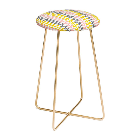 Heather Dutton Sprig Pink Lemonade Counter Stool