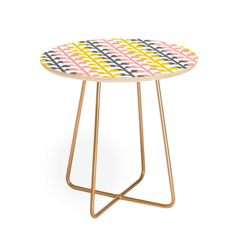 Heather Dutton Sprig Pink Lemonade Round Side Table