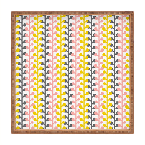 Heather Dutton Sprig Pink Lemonade Square Tray