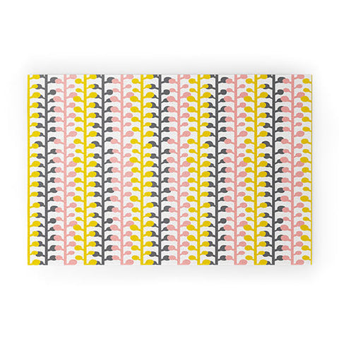 Heather Dutton Sprig Pink Lemonade Welcome Mat
