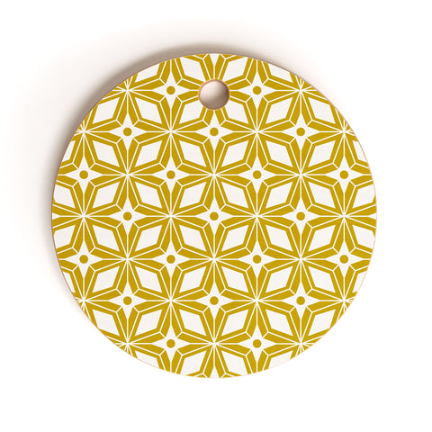 Heather Dutton Starbust Gold Cutting Board Round