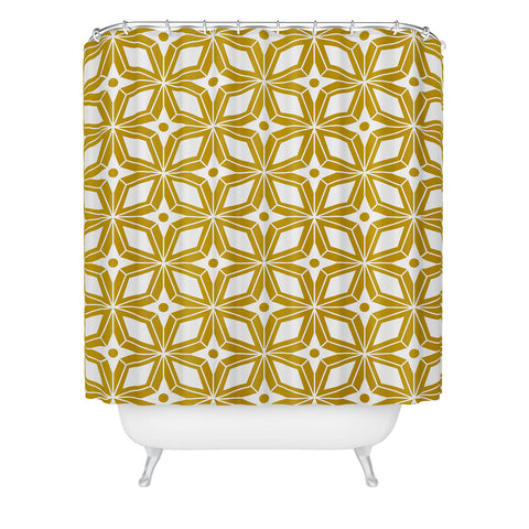 Heather Dutton Starbust Gold Shower Curtain