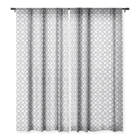 Heather Dutton Starbust Grey Sheer Window Curtain