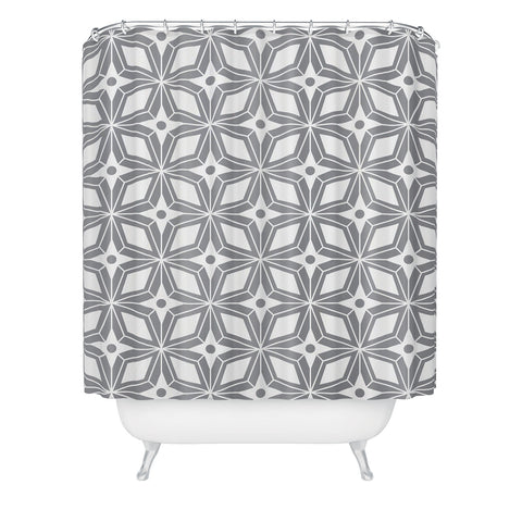 Heather Dutton Starbust Grey Shower Curtain