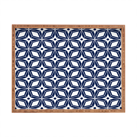 Heather Dutton Starbust Navy Rectangular Tray