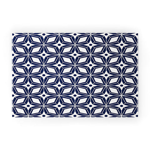 Heather Dutton Starbust Navy Welcome Mat