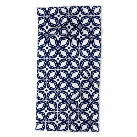 Heather Dutton Starbust Navy Beach Towel