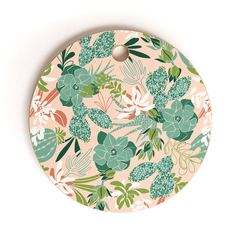 Heather Dutton Succulent Garden Blush Cutting Board Round