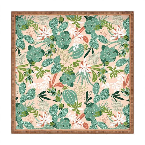 Heather Dutton Succulent Garden Blush Square Tray