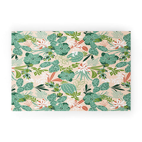 Heather Dutton Succulent Garden Blush Welcome Mat