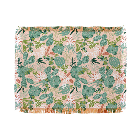 Heather Dutton Succulent Garden Blush Throw Blanket