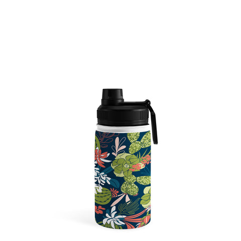 Heather Dutton Succulent Garden Navy Water Bottle