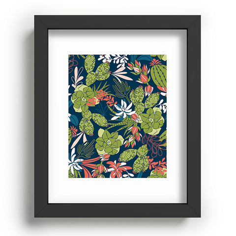 Heather Dutton Succulent Garden Navy Recessed Framing Rectangle