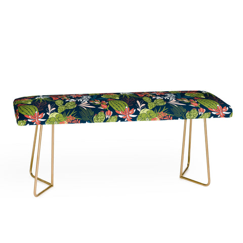 Heather Dutton Succulent Garden Navy Bench