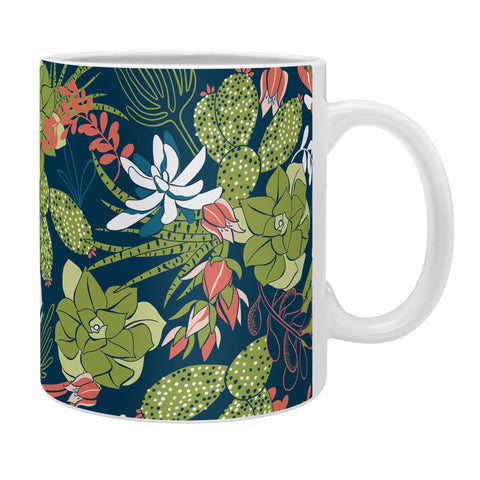 Heather Dutton Succulent Garden Navy Coffee Mug