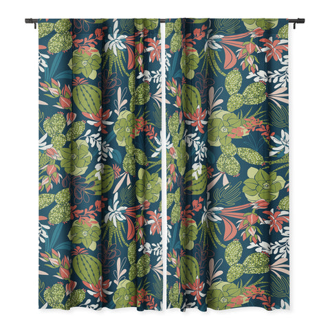 Heather Dutton Succulent Garden Navy Blackout Non Repeat