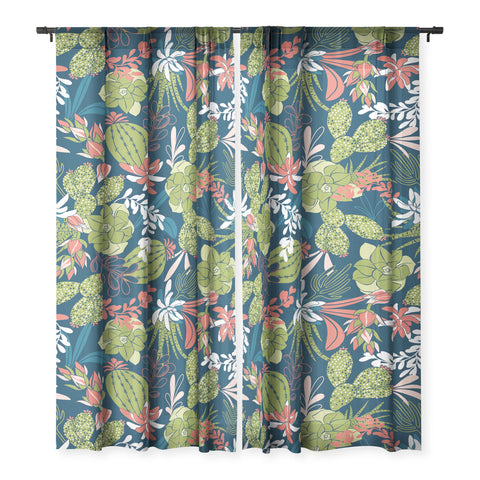 Heather Dutton Succulent Garden Navy Sheer Non Repeat