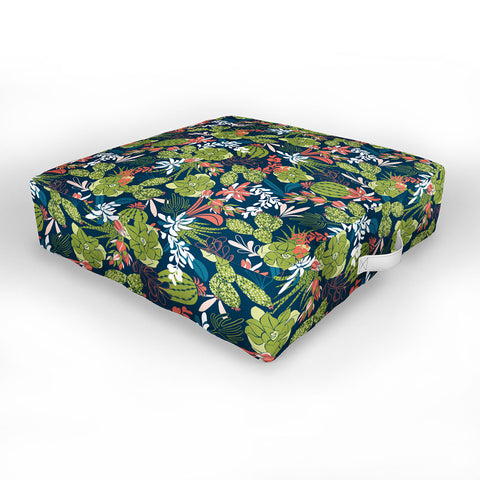 Heather Dutton Succulent Garden Navy Outdoor Floor Cushion