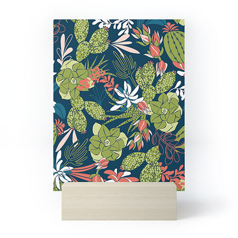 Heather Dutton Succulent Garden Navy Mini Art Print