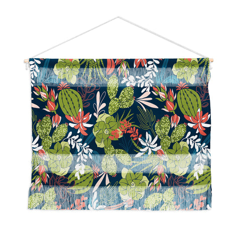 Heather Dutton Succulent Garden Navy Wall Hanging Landscape