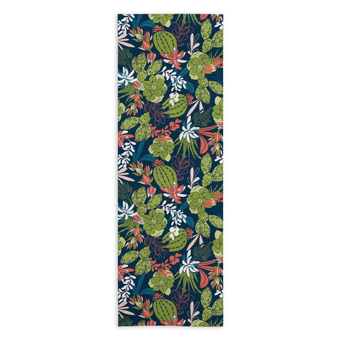 Heather Dutton Succulent Garden Navy Yoga Towel