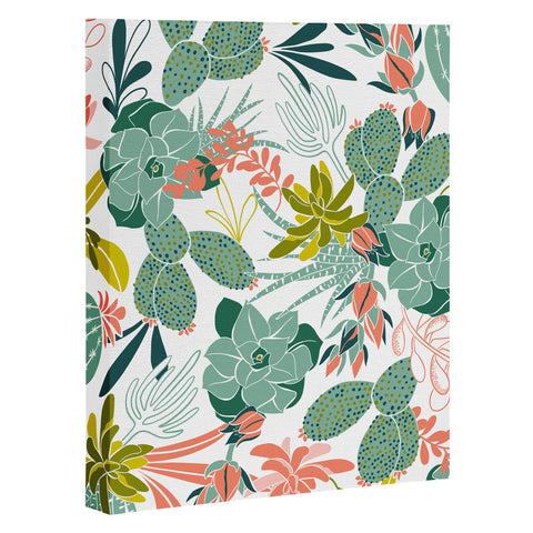 Heather Dutton Succulent Garden White Art Canvas