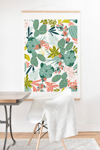 Heather Dutton Succulent Garden White Art Print And Hanger