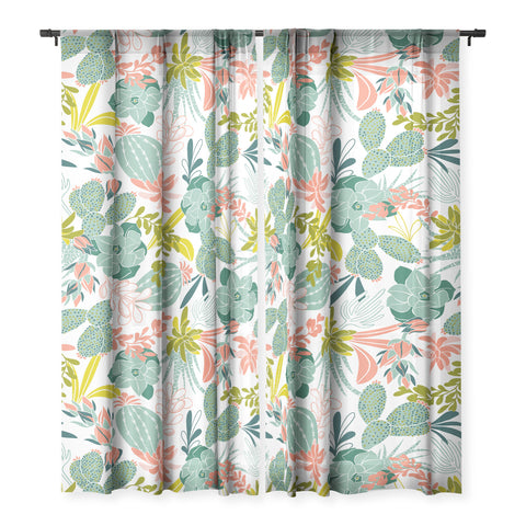 Heather Dutton Succulent Garden White Sheer Non Repeat