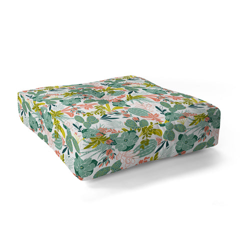 Heather Dutton Succulent Garden White Floor Pillow Square
