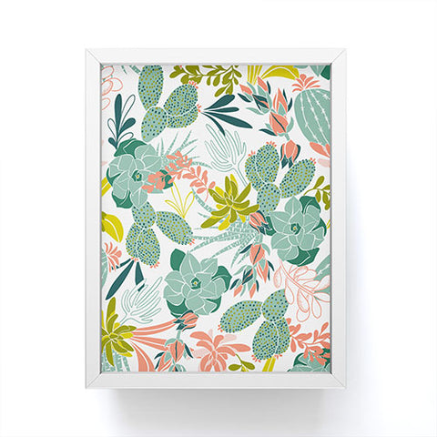 Heather Dutton Succulent Garden White Framed Mini Art Print