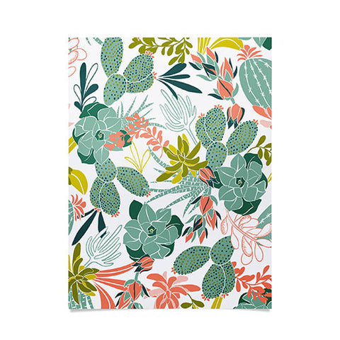 Heather Dutton Succulent Garden White Poster